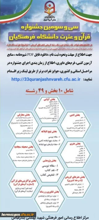  سی و سومین جشنواره قرآن و عترت دانشگاه فرهنگیان هرمزگان