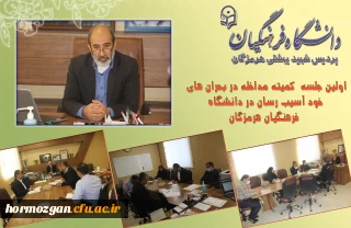 اولین جلسه  کمیته مداخله در بحران های خود آسیب رسان در دانشگاه فرهنگیان هرمزگان 