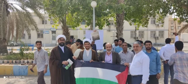 تجمع اساتید و دانشجویان دانشگاه فرهنگیان هرمزگان در حمایت از ملت مظلوم فلســـطین 3