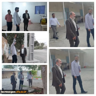 بازدید مدیریت امور پردیس های دانشگاه فرهنگیان هرمزگان از ساختمان حضرت آیت الله خامنه ای شهرستان میناب.